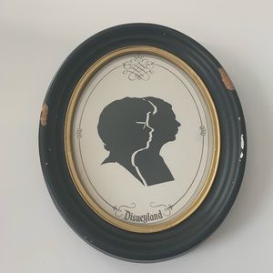 Vintage Disneyland Silhouette Man & Woman Framed Art